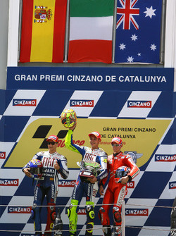 Podium: winner Valentino Rossi, Yamaha Factory Racing, second place Jorge Lorenzo, Yamaha Factory Ra