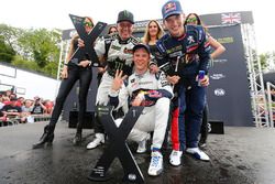 Podium : le vainqueur Mattias Ekström, EKS RX Audi S1, le 2e Petter Solberg, PSRX Citroën DS3 RX, et le 3e Timmy Hansen, Peugeot Hansen 208 WRX