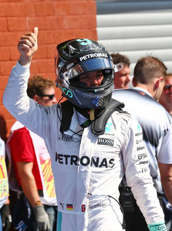 Nico Rosberg, Mercedes AMG F1 celebrates his pole position in parc ferme