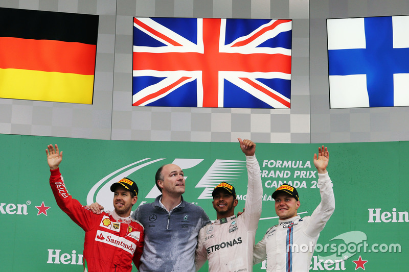 2016: 1. Lewis Hamilton, 2. Sebastian Vettel, 3. Valtteri Bottas