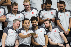 Haas F1 Team selfie while getting ready for team photo