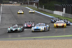 #23 Panis-Barthez Competition Ligier JS P2 Nissan: Fabien Barthez, Timothe Buret, Paul-Loup Chatin; #99 Aston Martin Racing Aston Martin Vantage V8: Andrew Howard, Darren Turner, Alex MacDowall