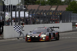 Checkered flag for #9 Audi Sport Team WRT, Audi R8 LMS: Nico Müller, Marcel Fässler, Robin Frijns, René Rast