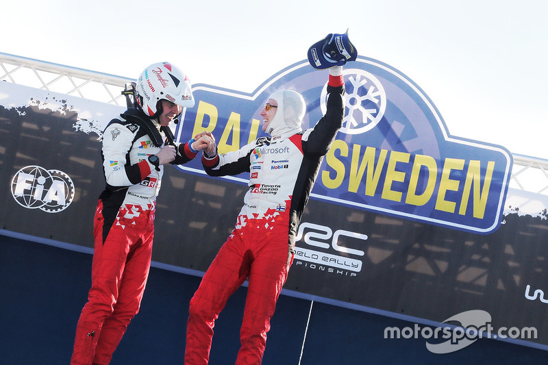 I vincitori Jari-Matti Latvala, Miikka Anttila, Toyota Yaris WRC, Toyota Racing