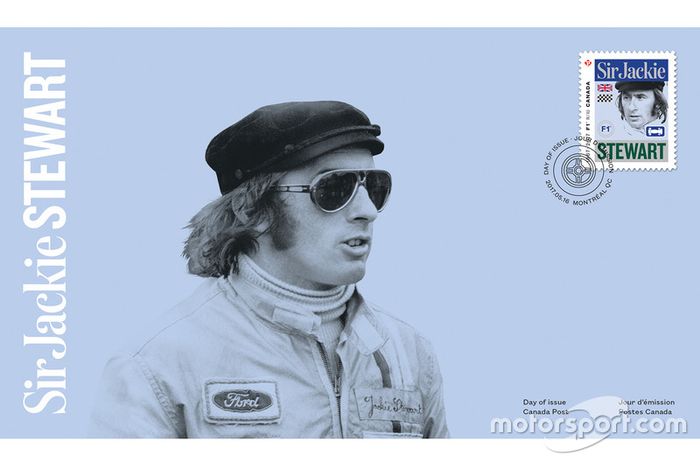 Sello de correos de Sir Jackie Stewart