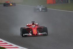 Sebastian Vettel, Ferrari SF70H, leads Valtteri Bottas, Mercedes AMG F1 W08