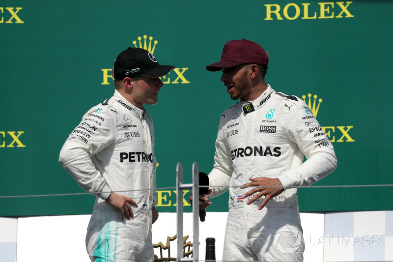 Bottas fechou em terceiro, selando mais uma dobradinha para a Mercedes.