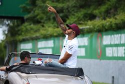 Lewis Hamilton, Mercedes AMG F1, in the drivers parade