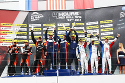 P2 Podium: race winners #32 United Autosports, Ligier JSP217 - Gibson: William Owen, Hugo de Sadeleer, Filipe Albuquerque, second place #22 G-Drive Racing, Oreca 07 - Gibson: Memo Rojas, Ryo Hirakawa, Leo Roussel, third place #39 GRAFF, Oreca 07 - Gibson: Eric Trouillet, Paul Petit, Enzo Guibbert