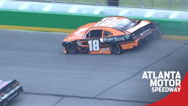 Hemric spins after contact with Kyle Busch at Atlanta