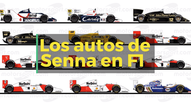 Todos los autos de <b>Ayrton Senna</b> en la F1 - Fórmula 1 Videos