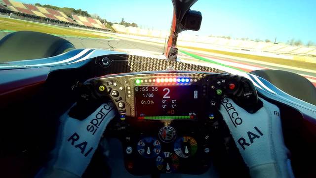 A bordo: <b>Kimi Raikkonen</b> Visor Cam - Fórmula 1 Videos