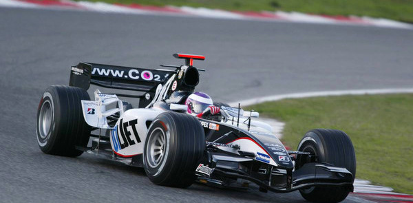 Legge pilots Minardi F1 car