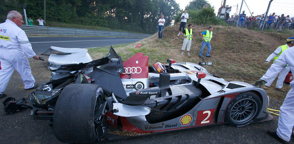 Audi's #2 bullet destroyed at seven-hour mark