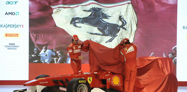 Ferrari unveiled the scarlet red F150 in Maranello