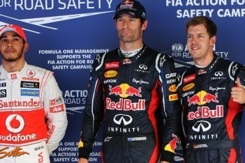 Webber houdt Vettel van pole-position in Korea