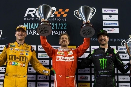 Vettel wint in zijn eentje Nations Cup bij Race of Champions