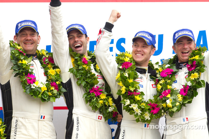 LM GTE Am podium: class winners Patrick Bornhauser, Julien Canal, Gabriele Gardel