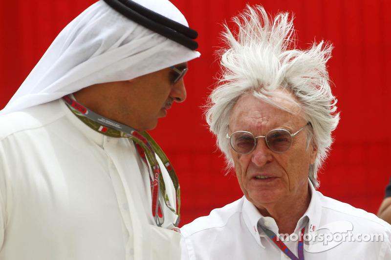 Zayed Rashed Al Zayani, Chairman of Bharain International Circuit with Bernie Ecclestone, CEO Formula One Group