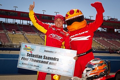 Saavedra vaults to pole in Fontana qualifying