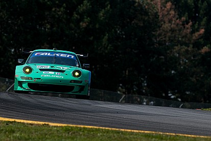 Team Falken Tire sets up their Porsche for Saturday's race at VIR