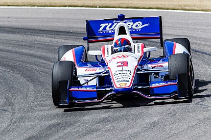 Penske Racing's Castroneves after Barber moved into first place in the series standings