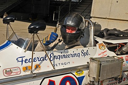 Rob and Chris Dyson drive vintage Indy cars around Indianapolis