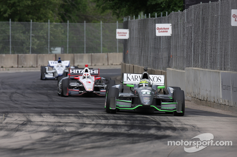 Kanaan finishes 12th, De Silvestro crashes on lap 8 in Race 2 of the Dual in Detroit