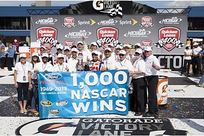 Biffle races to Ford’s record victory in Michigan
