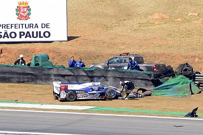Toyota, Lotus crash out early and Vilander's Ferrari goes up in flames