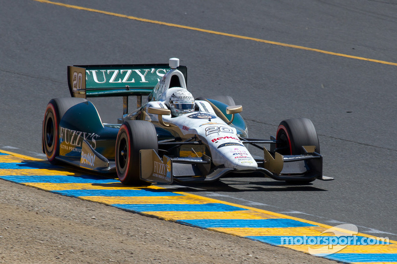 Carpenter clips Hinchcliffe's stalled car at the start Saturday