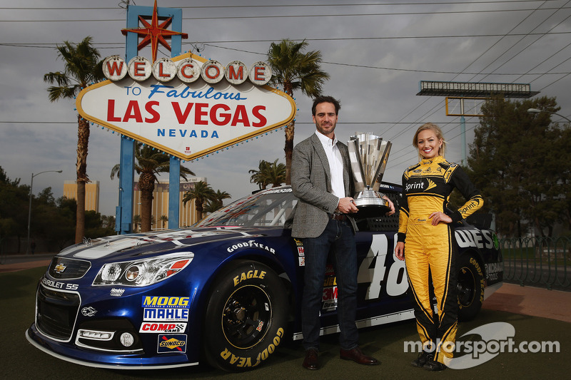 2013 champion Jimmie Johnson with Miss Sprint Cup Brooke Werner