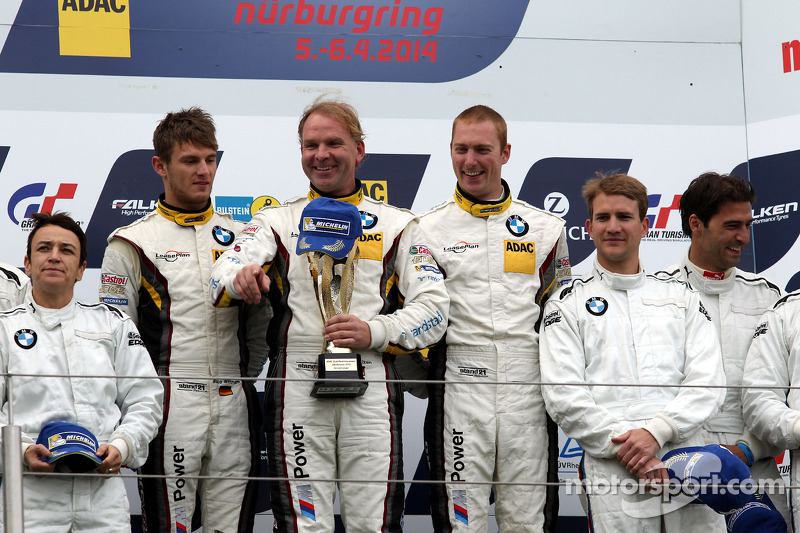 BMW Sports Trophy Teams celebrate one-two-three-four at the qualifying race for Nürburgring 24 Hours