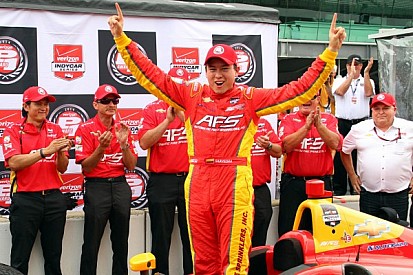 Saavedra splashes to pole position for Grand Prix of Indianapolis