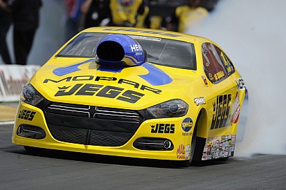 Pro stock driver Jeg Coughlin in prime position to repeat victory at Kansas Nationals
