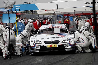 Completely new view of a BMW M4 DTM pit stop using infrared camera