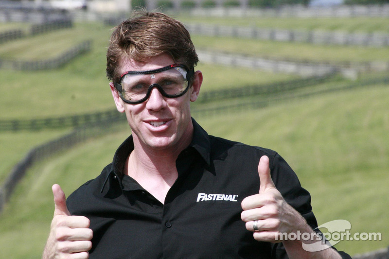 Carl Edwards visits with Steve Cauthen at Dreamfields Farm in Kentucky