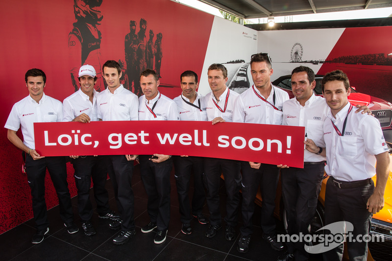 Get well message to Loic Duval from Filipe Albuquerque, Marco Bonanomi, Oliver Jarvis, Lucas Di Grassi, Marc Gene, Tom Kristensen, Marcel Fässler, Andre Lotterer, Benoit Tréluyer