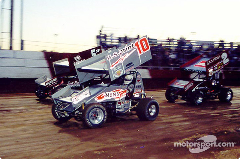 Dale Blaney #10 battles with Shawna Wilskey #5 and Brad Furr #2