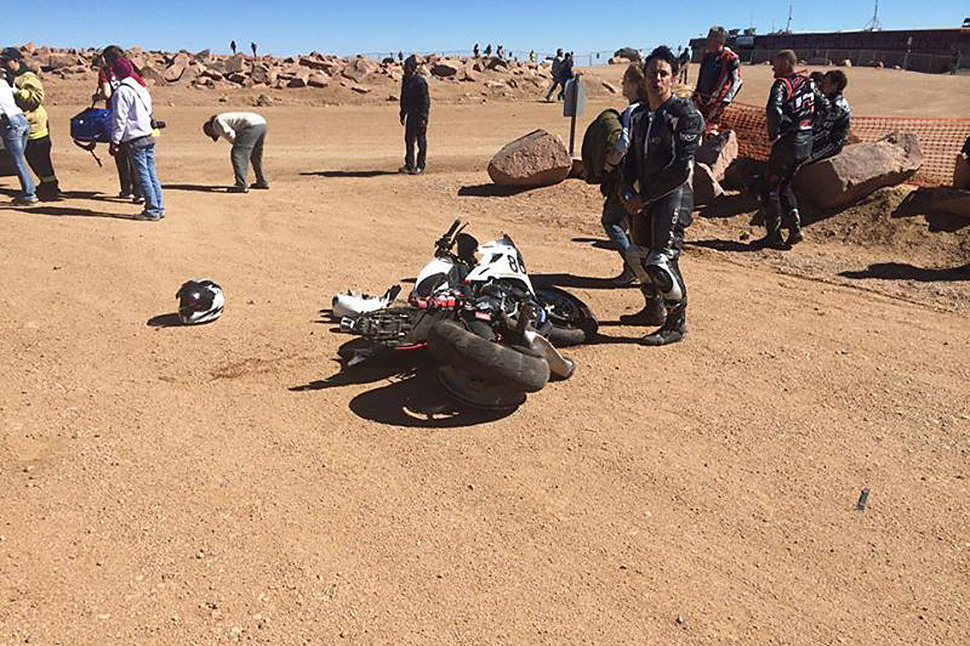 Pikes Peak rider killed when his Triumph crashes after taking the checkered flag