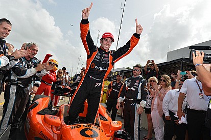 Pagenaud holds off rookie Aleshin to win Race Two at Houston