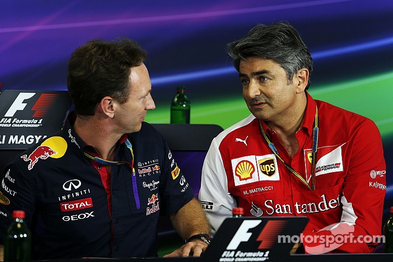 Christian Horner, Red Bull Racing Team Principal and Marco Mattiacci, Ferrari Team Principal in the FIA Press Conference