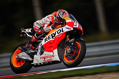 Marquez fastest on rain affected day one at Brno