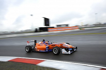 Lucas Auer claims the winner’s trophy at the Nürburgring