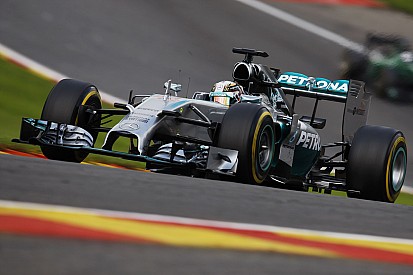 Hamilton and Rosberg collide early at Spa