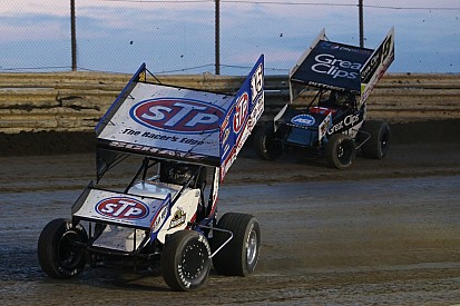 Schatz stood in victory lane as the winner at Skagit Speedway