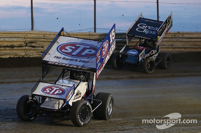 Schatz stood in victory lane as the winner at Skagit Speedway