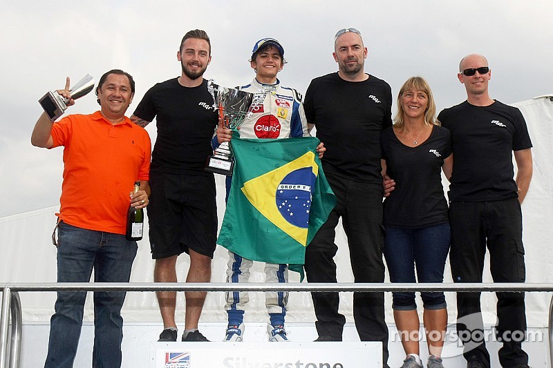 Pietro Fittipaldi celebrates his championship in Silverstone