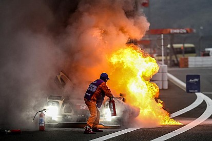 So what caused the massive fire on the Lotus CLM P1/01 at Fuji?