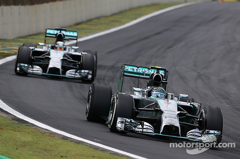 After a race-long battle, Rosberg took victory at the Brazilian GP